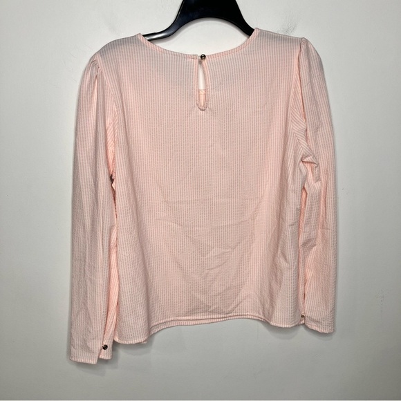 Liz Claiborne seersucker puffed sleeves blouse long sleeve size small - Picture 9 of 9